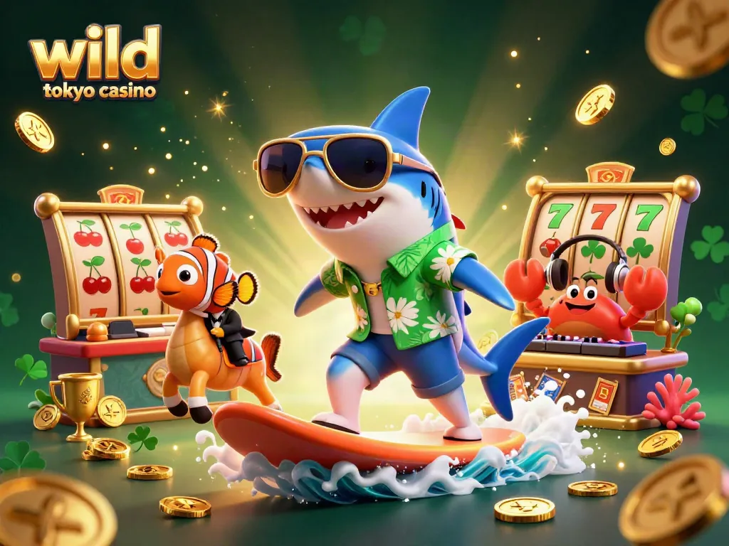 Experience thrilling gameplay at wild tokyo casino with a lively illustration featuring gaming elements and characters.